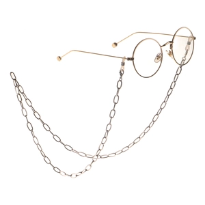 Chaîne de lunettes minimaliste en acier doré avec monture ronde de style vintage
