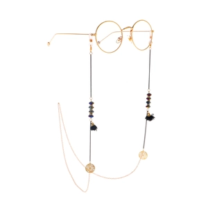 Chaîne De Lunettes Bohème Alliage Métallique Perles En Verre Fleur En Tissu Gland Cordon Antidérapant Sangle Réglable Pour Femmes