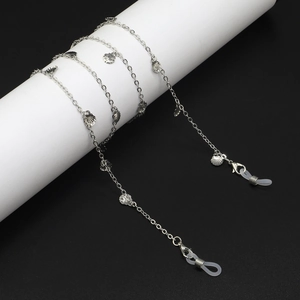 Silver Metal Glasses Chain With Metal Shell Charms Anti-Slip Eyewear Lanyard For Sunglasses Reading Glasses Marine Style