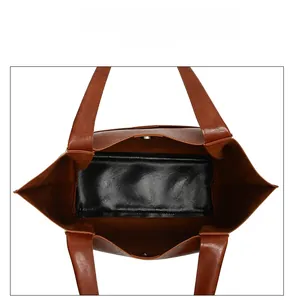 Top view showing the spacious interior with magnetic closure and smooth lining of the tote bag