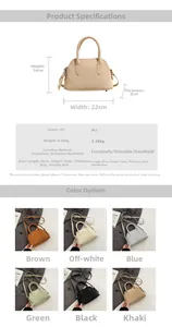 Detailed size chart and multi-color options for the minimalist faux leather handbag
