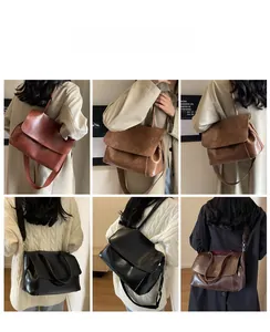 Collage von großen Tragetaschen mit Details zum Schultergurt und verschiedenen Farben