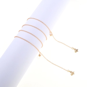 Glasses Chain Metal Non Slip Butterfly Pendant Rhinestone Eyewear Strap Holder Decorative Neck Cord For Women Fashion