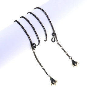 Black Metal Glasses Chain With Rocket Pendant Anti Slip Sunglasses Holder Strap Neck Cord Fashion Eyewear Accessory