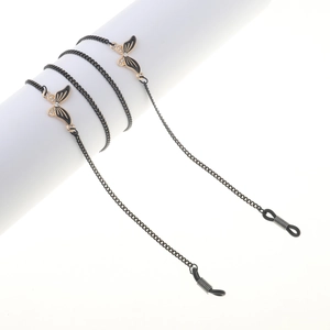 Butterfly Glasses Chain Copper Metal Anti Slip Eyewear Strap With Rhinestone Enamel Charms Adjustable Silicone Loops For Women