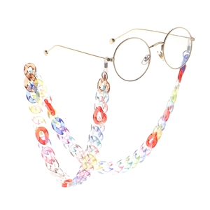 Acrylic Glasses Chain Transparent Colorful Eyewear Lanyard Retro Fashionable Anti-Slip Holder For Sunglasses Reading Glasses