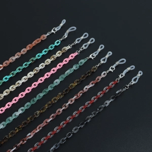 Acrylic Glasses Chain Anti Slip Eyewear Holder Necklace Resin Tortoiseshell Marbled Retro Cord For Glasses And Masks