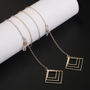 Fashion Metal Glasses Chain Anti-Slip Eyewear Strap Geometric Square Pendants Neck Cord For Sunglasses