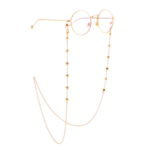 Chaîne de lunettes dorée tendance avec breloques en cœur et boucles en silicone réglables