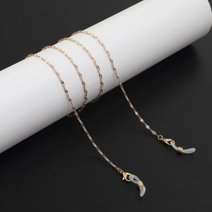 Chaîne de Lunettes en Métal Antidérapante Minimaliste Avec Boucles en Silicone Chaîne à Lèvres Plaquée Or Argent pour Femmes