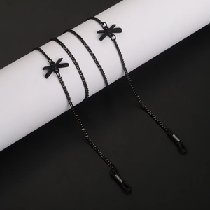 Anti-slip Glasses Chain Metal Eyewear Strap Black Bowknot Pendant Necklace Decorative Sunglasses Holder