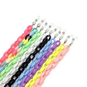 Acrylic Glasses Chain Anti-slip Big Link Eyewear Strap For Sunglasses Colorful Lightweight Lanyard With Silicone Loops