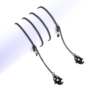 Catenella Per Occhiali Antiscivolo Metallo Nero Lega Halloween Ciondolo Fantasma Cordino Per Occhiali Da Sole