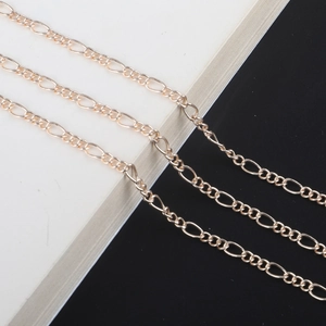 Catena Per Occhiali In Lega Di Metallo Figaro Oro Semplice Alla Moda Supporto Antiscivolo Per Occhiali Con Passanti In Silicone Per Donne Uomini