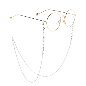 Catena Per Occhiali In Metallo Con Künstliche Perle Imitazione Moda Semplice Passanti In Silicone Antiscivolo Cordino Per Occhiali