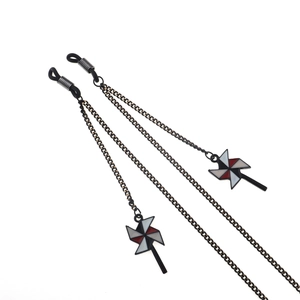 Fashionable eyewear chain with cartoon windmill charms and adjustable silicone loops