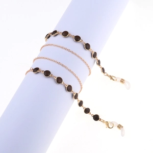 Retro Eyeglasses Chain Metal Alloy Resin Beads Anti-Slip Glasses Strap Decorative Eyewear Holder Neck Cord