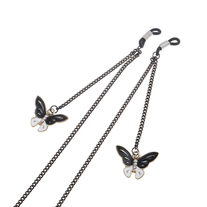 Butterfly Pendant Glasses Chain Metal Alloy Enamel Decorative Anti Slip Eyewear Strap Neck Hanging Holder For Women