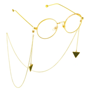 Eyeglasses Chain Gold Metal Link With Triangle Pendants Anti Slip Sunglasses Strap Holder For Women Fashion Accessory