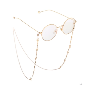 Star Gold Alloy Glasses Chain With Round Frame Eyeglasses Anti Slip Decorative Sunglasses Strap Accessory Fashion For Women