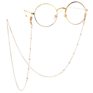 Elegant Glasses Chain Copper Metal With Faux Artificial Pearls Anti Slip Eyewear Lanyard Retro Sunglasses Strap For Women