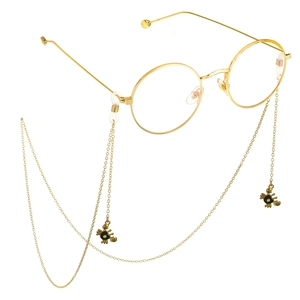Anti Slip Glasses Chain Gold Copper Alloy Eyewear Holder Strap With Enamel Crab Pendant Rhinestone Fashion Accessories
