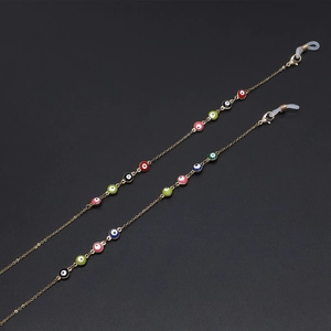 Evil Eye Glasses Chain Metal Multi Color Enamel Beads Eyeglass Lanyard Anti Slip Strap Fashion Jewelry