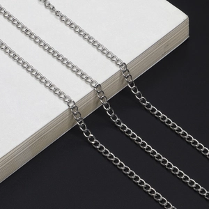 Close-up of polished silver curb chain links showing metallic texture and shine
