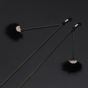 Catena Per Occhiali Moda Supporto Pompon Pelliccia Sintetica Strass Metallo Antiscivolo Cordino Da Collo Per Donne