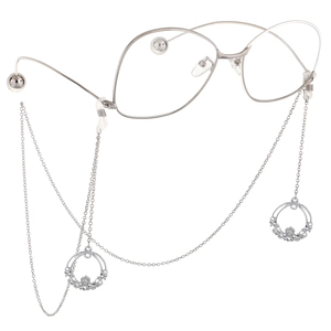 Catena Per Occhiali Antiscivolo Metallo Cavo Tondo Ciondolo Fiore Cordino Decorativo Per Occhiali Da Sole Donna