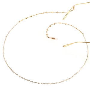 Elegant gold plated star link eyewear chain for sunglasses with non-slip silicone loops