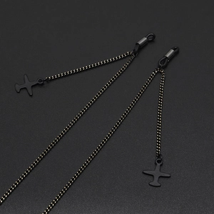 Metal Glasses Chain Anti-slip Sunglasses Strap With Airplane Charms Neck Cord Fashion Eyewear Accessory For Women Men