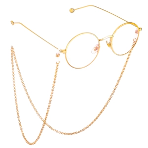 Chic gold round sunglasses chain made of non-fading metal for stylish anti-lost eye wear