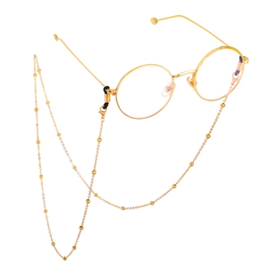 Glasses Chain Copper Metal Beaded Satellite Lanyard For Sunglasses Eyeglasses Anti-Slip Holders Minimalist Fashion Women