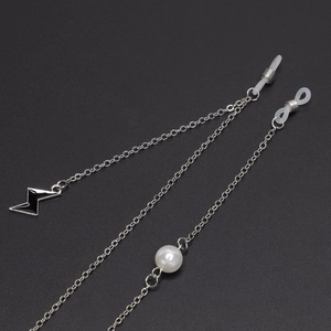 Chaîne De Lunettes En Métal Fausse Künstliche Perle Pendentif Éclair Antidérapante Cordon Pour Lunettes Accessoire Pour Femmes