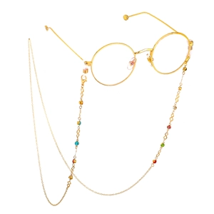 Colorful Rhinestone Glasses Chain Alloy Infinity Symbol Anti-slip Eyewear Holder Strap Fashion Decorative Lanyard