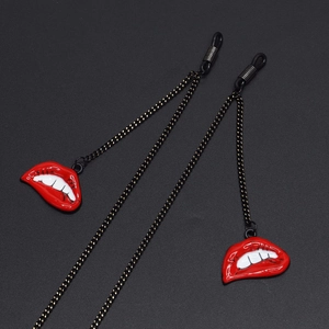 Novelty Red Lips Metal Glasses Chain Non Slip Eyewear Lanyard Holder For Women Fashion Decorative Sunglasses Strap