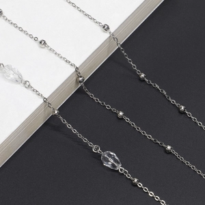 Glasses Chain Metal Alloy With Crystal Beads Anti Slip Eyeglass Strap Lanyard Holder For Sunglasses Reading Eyewear