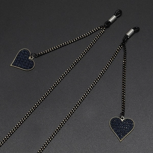 Fashion Heart Pendant Glasses Chain Metal Anti Slip Eyewear Strap Simple Adjustable Sunglasses Cord Holder