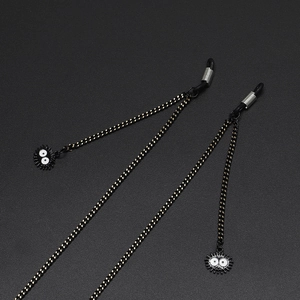 Metal Eyeglass Chain Anti Slip Sunglasses Lanyards With Cartoon Pendants And Silicone Loops Decorative Neck Strap Holder