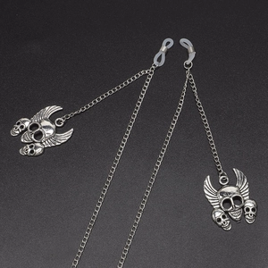 Gothic Punk Eyeglasses Chain Anti-Slip Copper Alloy Winged Skull Pendant Holder Strap Lanyard For Sunglasses Women Men