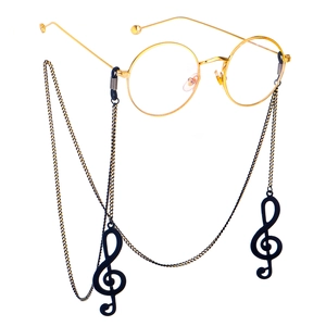 Music Note Treble Clef Pendant Glasses Chain Metal Alloy Anti Slip Eyeglass Holder Strap Neck Cord Fashion Eyewear Accessory