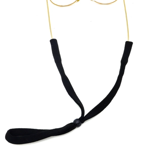 Adjustable black high-elastic glasses strap with round buckle for non-slip eyewear security
