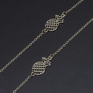 Fashion Pineapple Pendant Glasses Chain Anti-slip Gold Copper Metal Eyewear Strap Holder For Women Vintage Tropical Style