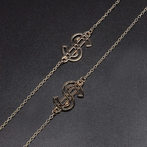 Hip Hop Dollar Sign Sunglasses Strap Alloy Metal Glasses Chain Anti Slip Eyewear Holder Fashion Accessories