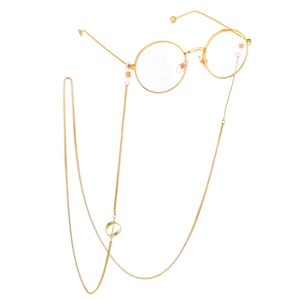 Geometric Round Pendant Glasses Chain Anti-Slip Alloy Metal Box Link Eyewear Strap For Sunglasses Decorative Accessory