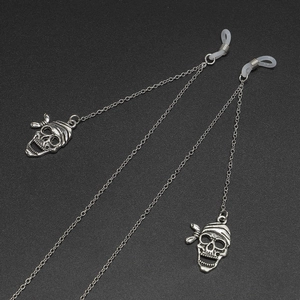Punk Skull Glasses Chain Silver Alloy Eyeglass Lanyard Non Slip Sunglasses Strap Holder For Women Men Vintage Goth