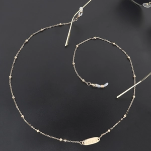 Gold Metal Glasses Chain With Believe Pendant And Beads Anti-Slip Eyewear Strap Fashion Jewelry For Women