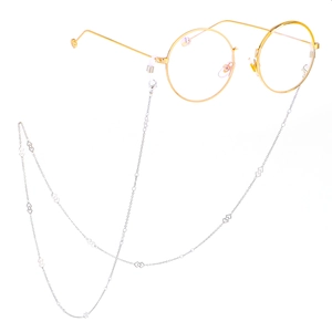 Silver stainless steel rhombus chain for sunglasses with non-slip metal frame glasses
