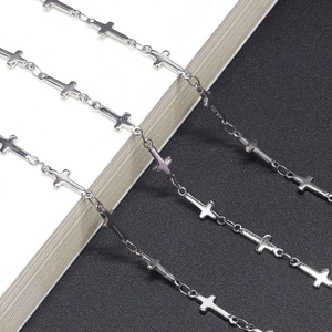 Stainless Steel Glasses Chain Cross Pendant Non-slip Eyewear Holder Strap Gothic Decorative Sunglasses Cord